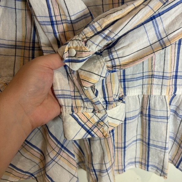 Anthropologie Maeve Sava Swing Top Plaid Neutral Motif Size 12 - Picture 10 of 10